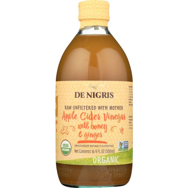 DE NIGRIS: Vinegar Apl Cdr Hny Gingr, 500 ml