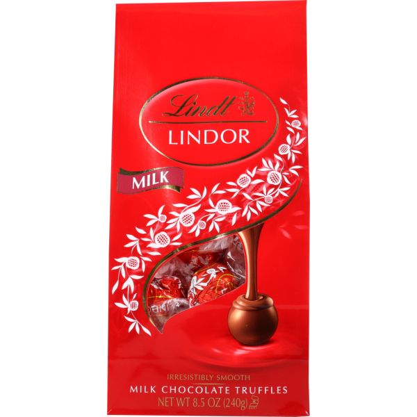 LINDT: Truffle Lindor Milk Chocolate Bag, 8.5 oz