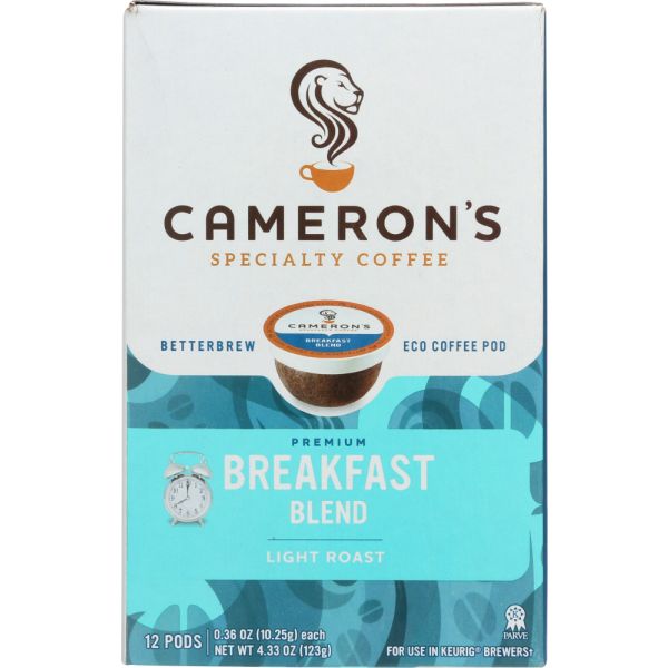 CAMERONS COFFEE: Breakfast Bold Coffee Pods Single Serve, 12 ea
