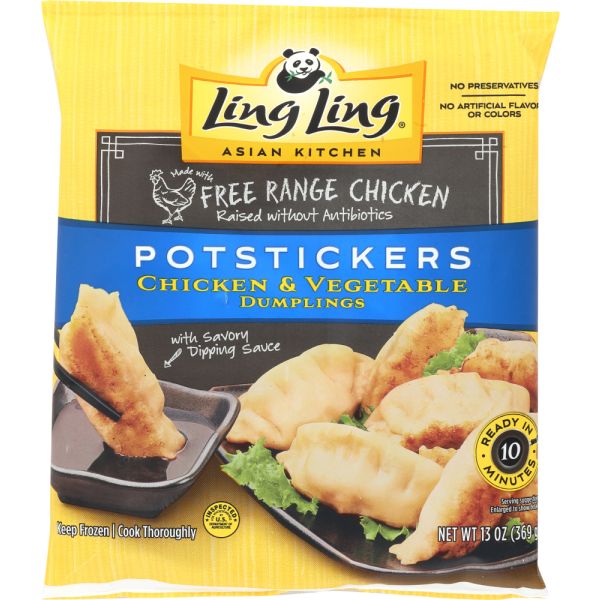 LING LING: Potstickers Chicken and Vegetable Dumplings, 13 oz