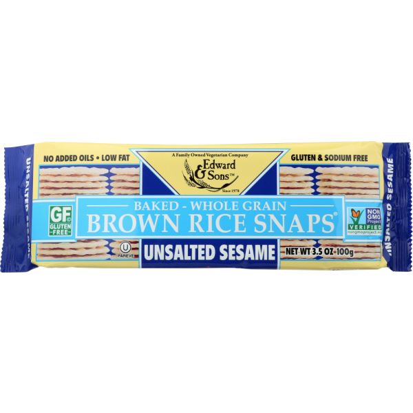 EDWARD & SONS: Ricesnap Sesame Unsalted, 3.5 oz