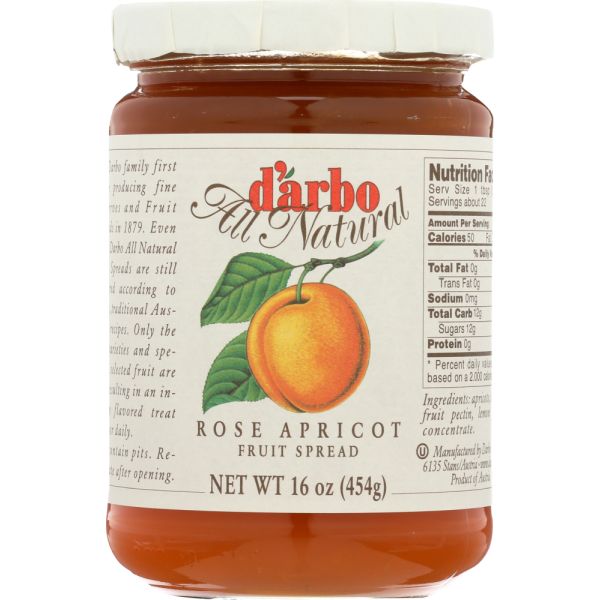 DARBO: Rose Apricot Fruit Spread, 16 oz
