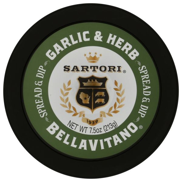 SARTORI: Bella Vitano Garlic and Herb Cheese Spread and Dip, 7.5 oz