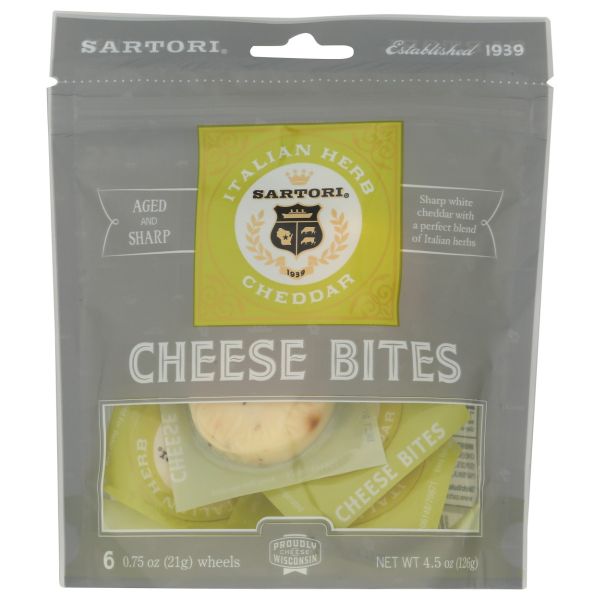 SARTORI: Italian Herb Cheddar Cheese Bites, 4.5 oz