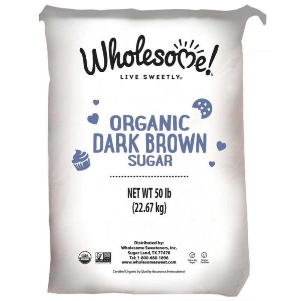 WHOLESOME: Organic Dark Brown Sugar, 50 lb