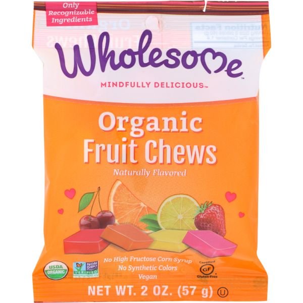 WHOLESOME: Candy Fruit Chews Organic, 2 oz