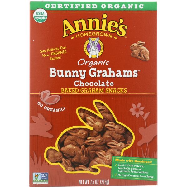 Annie's Homegrown Bunny Grahams Chocolate, 7.5 Oz