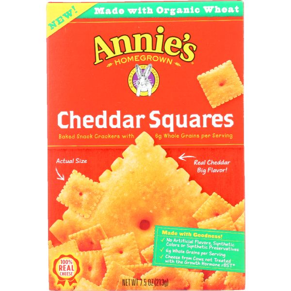 ANNIE'S HOMEGROWN: Cheddar Squares, 7.5 oz