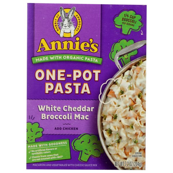 ANNIES HOMEGROWN: White Cheddar Broccoli Mac One Pot Pasta, 7.2 oz