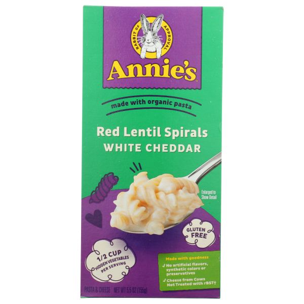 ANNIES HOMEGROWN: Pasta Lentil Wht Cheddar, 5.5 oz