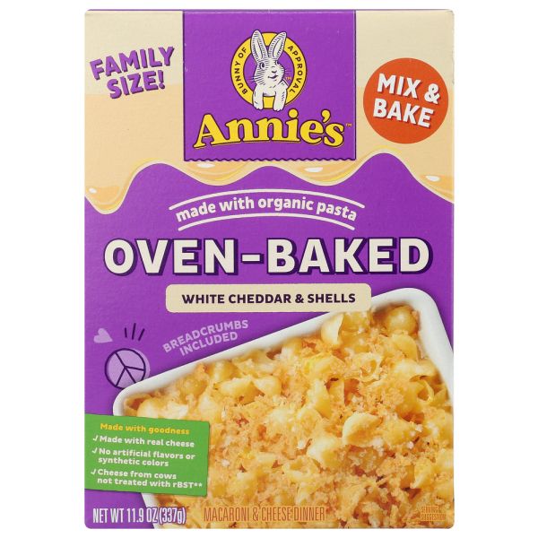 ANNIES HOMEGROWN: Oven Baked White Cheddar Mac and Cheese, 11.9 oz