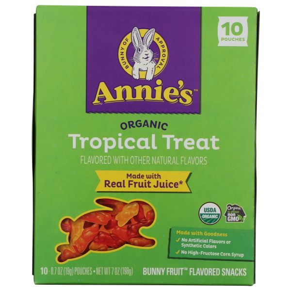 ANNIE'S HOMEGROWN: Organic Tropical Treat Bunny Fruit Snacks, 7 oz