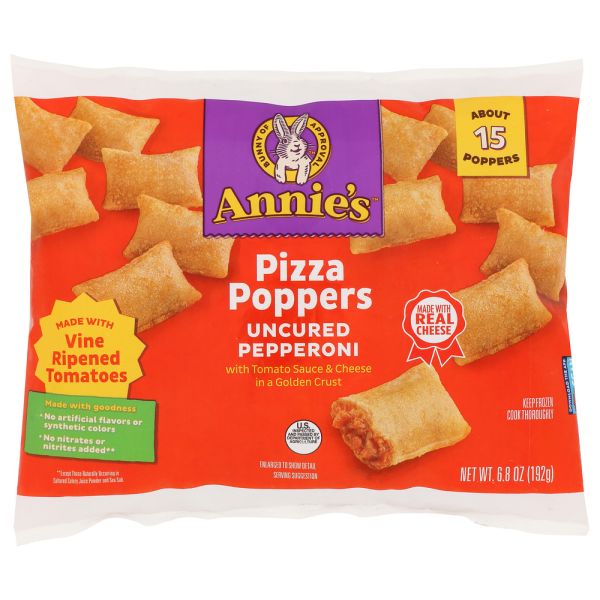 ANNIES HOMEGROWN: Pizza Poppers Pepperoni 15 Count, 6.8 oz