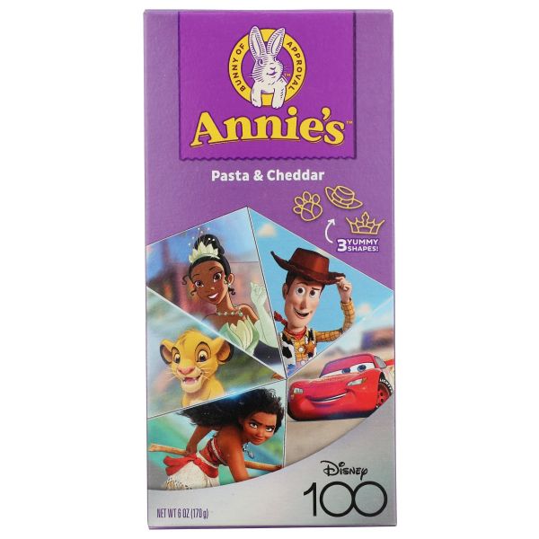 ANNIE'S HOMEGROWN: Disney 100th Shapes Pasta & Cheddar, 6 oz