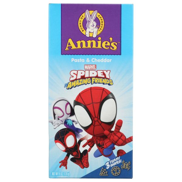 ANNIE'S HOMEGROWN: Spidey and his Amazing Friends Shapes Pasta & Cheddar, 6 oz