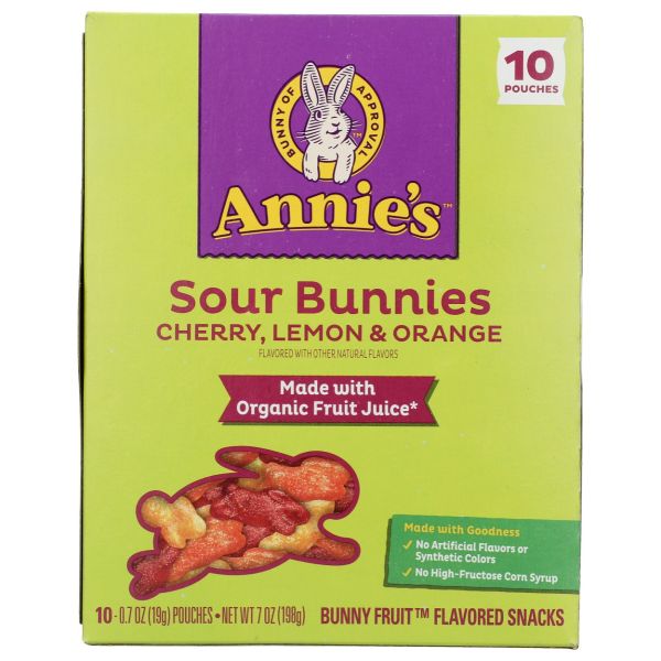ANNIE'S HOMEGROWN: Sour Bunnies Fruit Snack, 7 oz