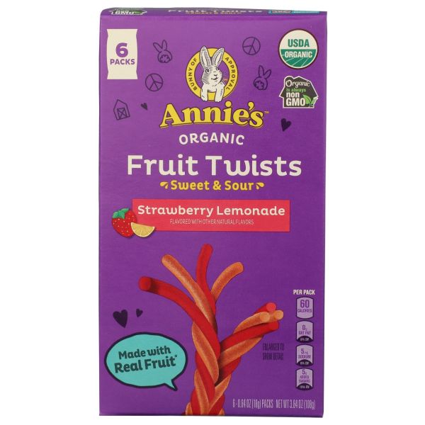 ANNIES HOMEGROWN: Organic Strawberry Lemonade Fruit Twists, 3.8 oz
