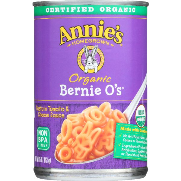 Annie's Homegrown Organic Bernie O's Pasta in Tomato & Cheese Sauce, 15 Oz