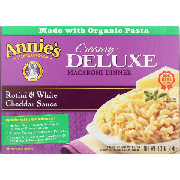 Annie's Homegrown Deluxe Rotini and White Cheddar Sauce, 9.3 Oz