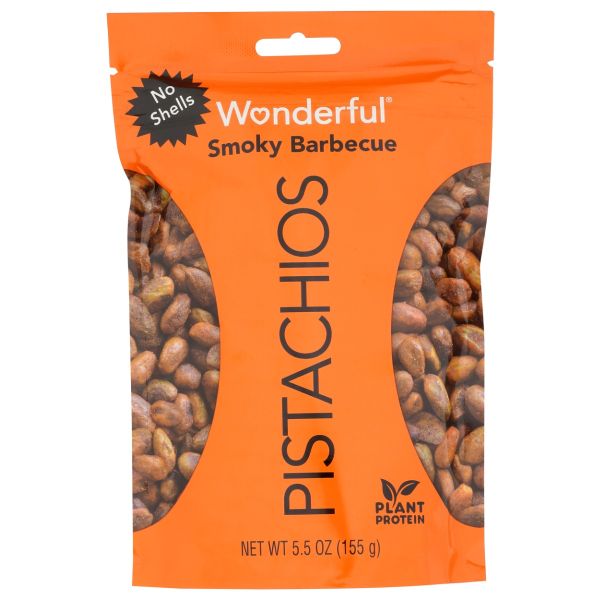WONDERFUL PISTACHIOS: Smoky Barbecue No Shells, 5.5 oz