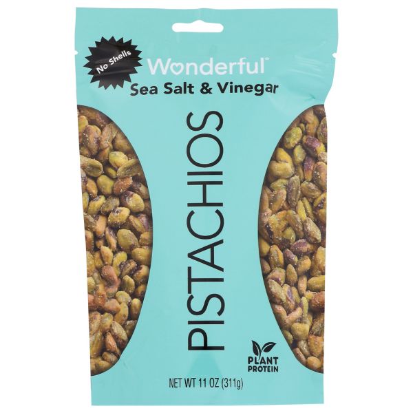 WONDERFUL PISTACHIOS: Sea Salt Vinegar No Shells, 11 oz