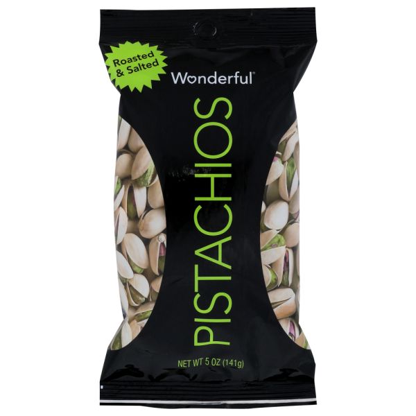 WONDERFUL PISTACHIOS: Roasted and Salted, 5 oz