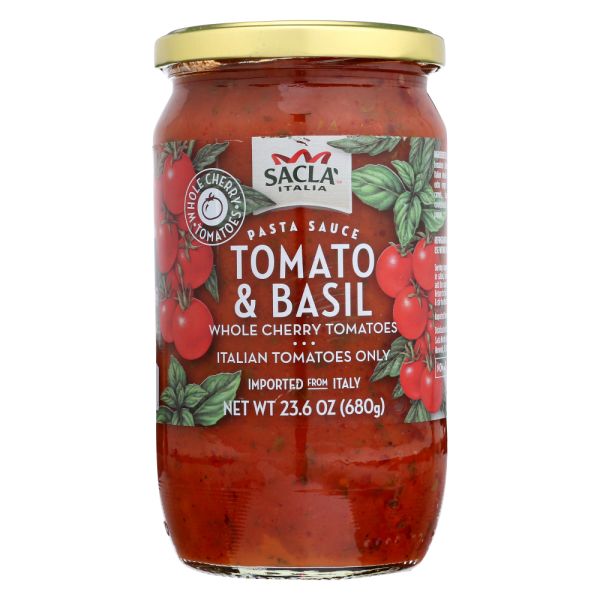 SACLA: Whole Cherry Tomatoes & Basil Pasta Sauce, 24 oz