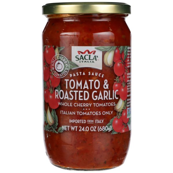 SACLA: Whole Cherry Tomatoes and Roasted Garlic Pasta Sauce, 24 oz