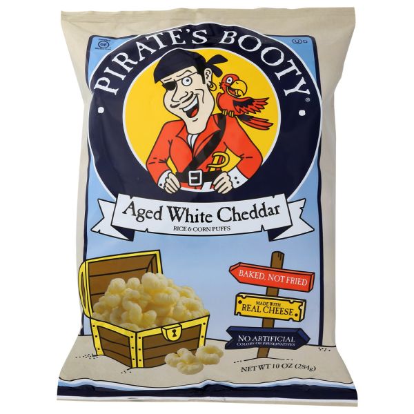 PIRATE BRANDS: Puffs Pirate Booty Cheddar White, 10 oz