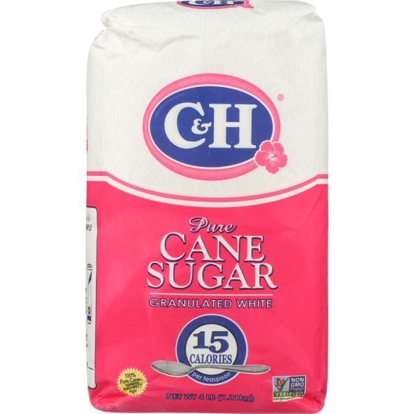 C & H: Sugar Pure Cane Granulatd, 4 LB