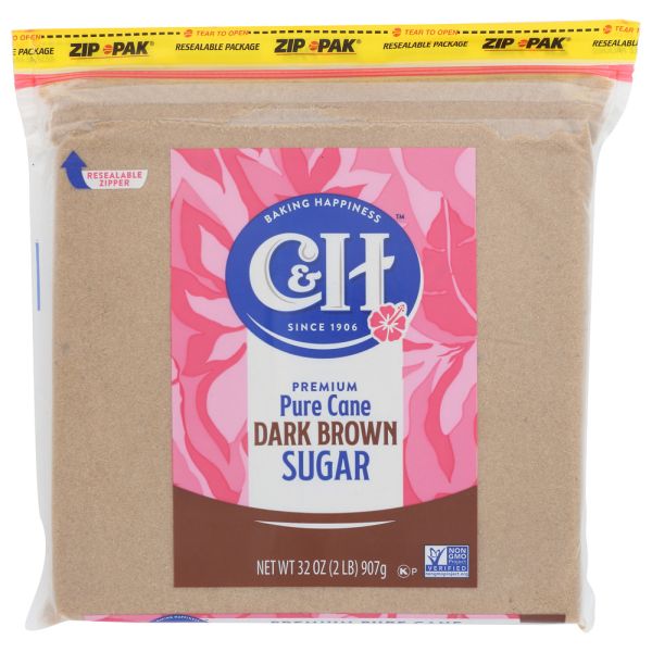 C & H: Sugar Drk Brown Pure Cane, 2 LB