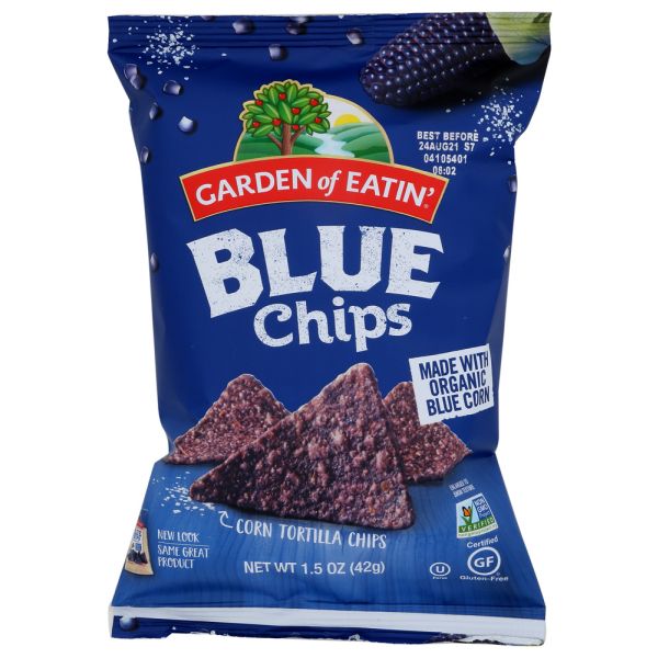 GARDEN OF EATIN: Chip Blue Trtla Org3, 1.5 oz