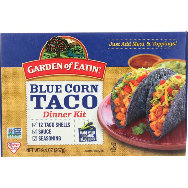 GARDEN OF EATIN: Taco Dinner Kit Blue Organic, 9.4 oz