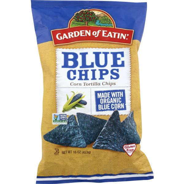 GARDEN OF EATIN: Blue Tortilla Chips Party Size, 16 oz