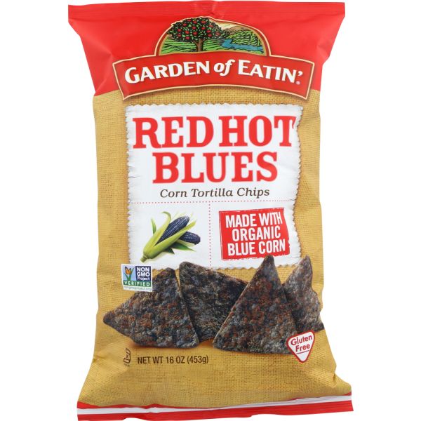 GARDEN OF EATIN: Red Hot Blues Tortilla Chips, 16 oz