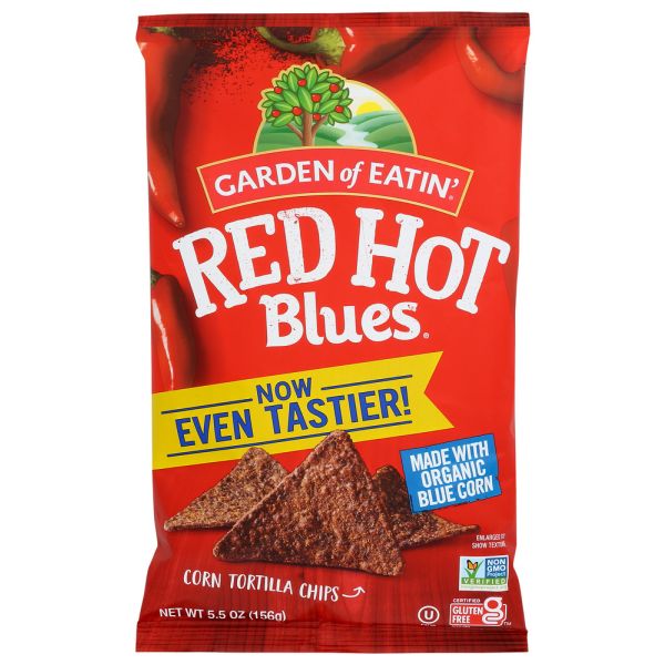 GARDEN OF EATIN: Red Hot Blues Tortilla Chips, 5.5 oz
