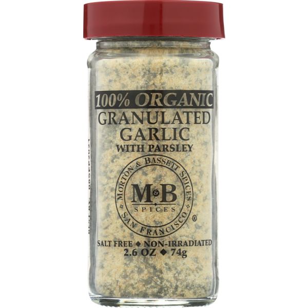 MORTON & BASSETT: Organic Granulated Garlic With Parsley, 2.6 oz