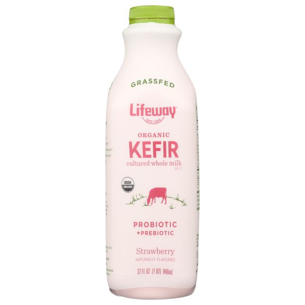LIFEWAY: Strawberry Organic Kefir Grass Fed, 32 oz
