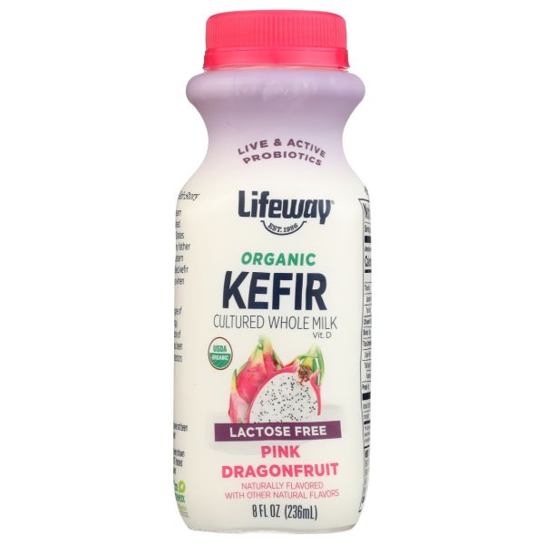 LIFEWAY: Organic Kefir Whole Milk Pink Dragonfruit, 8 fo