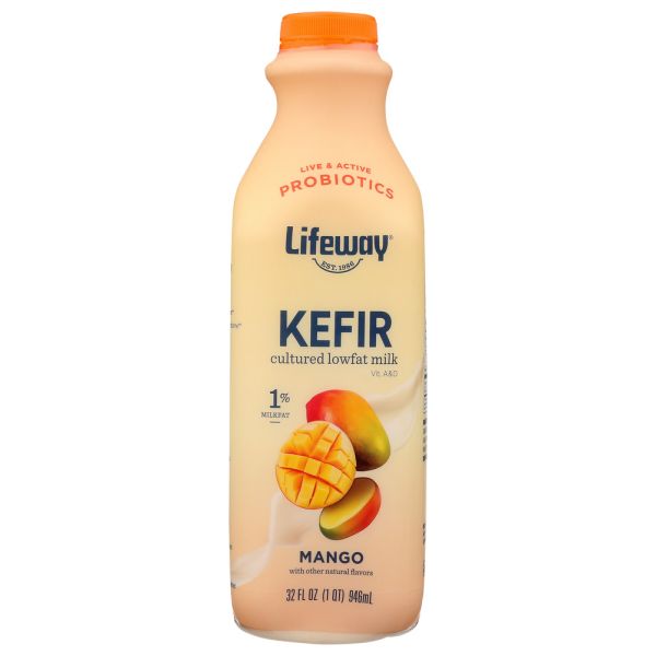 LIFEWAY: Kefir Cultured Lowfat Milk Smoothie Mango, 32 oz