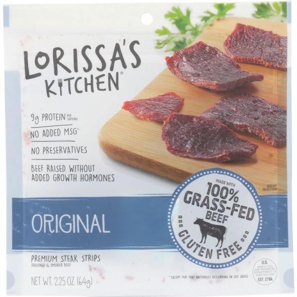 LORISSAS KITCHEN: Premium Steak Strips Original, 2.25 oz