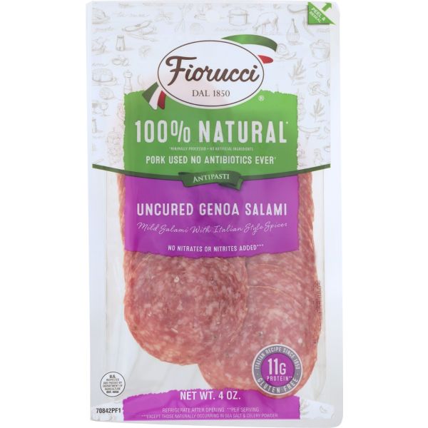 FIORUCCI: Salami Genoa Sliced, 4 oz