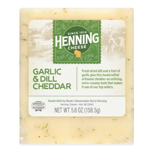 HENNINGS CHEESE: Garlic and Dill Cheddar Cheese, 5.6 oz