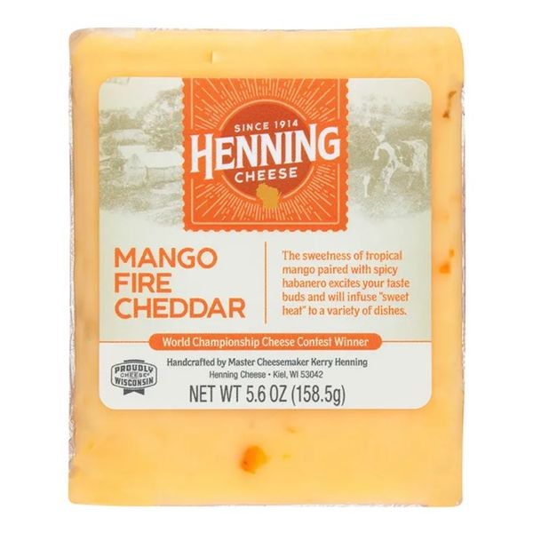 HENNINGS CHEESE: Mango Fire Cheddar Cheese, 5.6 oz