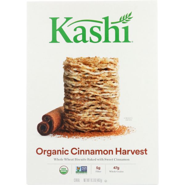KASHI: Organic Whole Wheat Biscuit Cereal Cinnamon Harvest, 16.3 oz