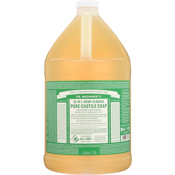 DR BRONNER: Castile Liquid Soap Almond, 128 oz
