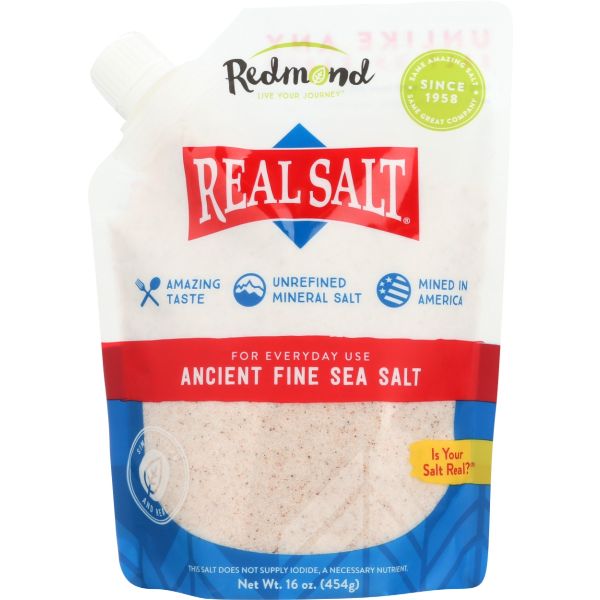 REDMOND: Real Salt Fine Refill Pouch, 16 oz