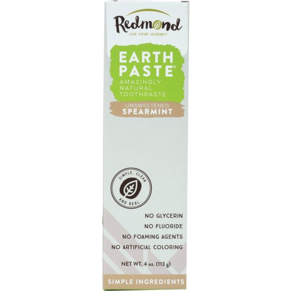 REDMOND TRADING COMPANY: Earthpaste Amazingly Natural Toothpaste Unsweetened Spearmint, 4 oz