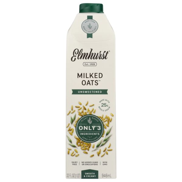 ELMHURST: Milked Oats Unsweetened, 32 fo