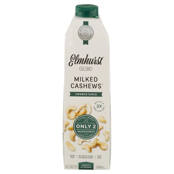 ELMHURST: Unsweetened Milked Cashews, 32 fl oz